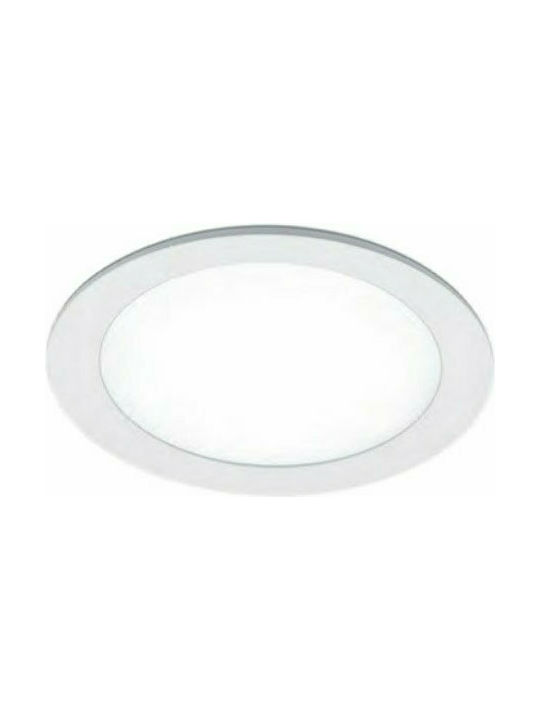 Geyer Round Plastic Recessed Spot with Integrated LED and Cool White Light 3W White 8.5x8.5cm.