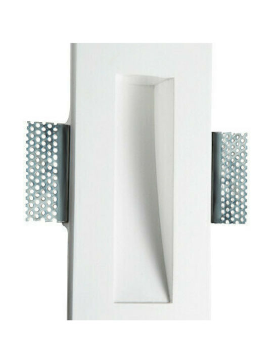 Viokef Aster Rectangle Plaster Recessed Spot with Integrated LED and Warm White Light 1W 75lm White 11x25cm. 1pcs