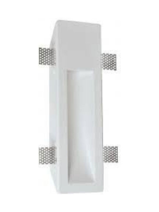 Viokef Aster Rectangle Plaster Recessed Spot with Integrated LED and Warm White Light 1W 75lm White 11x25cm. 1pcs