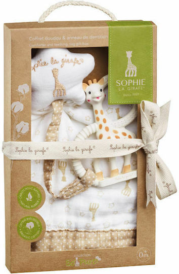 Sophie La Girafe Πανάκι Μωρού με Κλιπ Πιπίλας & Μασητικό Δακτύλιο Μπεζ