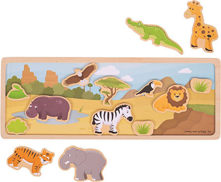 Big Jigs Ζωάκι Magnetic Board Jungle Animals από Ξύλο για 24+ Μηνών