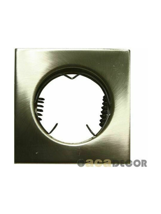 Aca Square Metallic Recessed Spot with Socket G4 MR11 Adjustable Silver 5.2x5.2cm. 1pcs