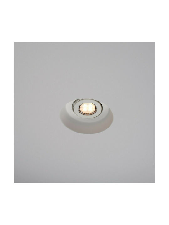 VK Lighting Rotund Tencuială Spot Încorporat cu Soclu GU10 Mișcare Alb 15.5x15.5cm. 1buc
