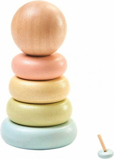 Plan Toys Stacking Toy Pyramid of Rings made of Wood for 24++ Months