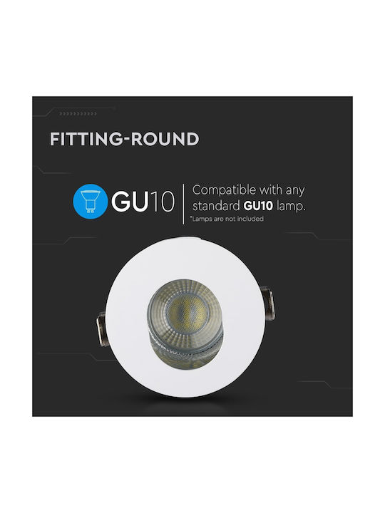 V-TAC Round Metallic Frame for Spot GU10 White 7.5x7.5cm. 1pcs