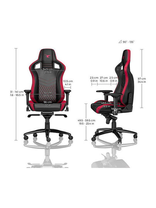 Noblechairs Epic Artificial Leather Gaming Chair with Adjustable Arms Mousesports Edition