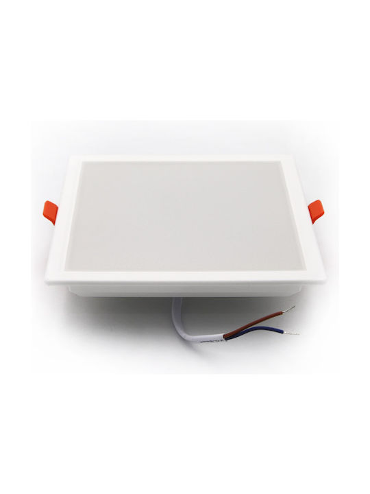 Adeleq Квадрат Пластмаса Вграден Спот с Патрон Вграден LED 15W 1275Lm Бял 1бр Adeleq Квадрат Пластмаса Вграден Спот с Патрон Вграден LED 15W 1275Lm Бял 1бр