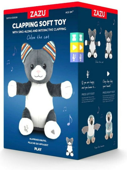 Zazu Sleep Toy Chloe the Kitten with Clappers made of Fabric with Music for 0++ Months
