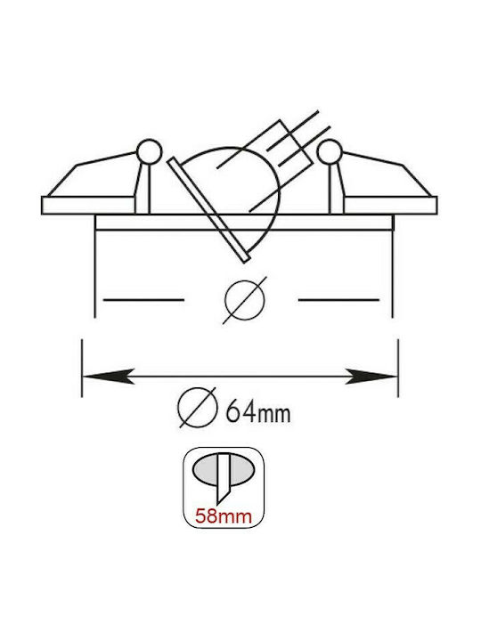 Aca Round Metallic Frame for Spot G4 MR11 Adjustable Silver 8.1x8.1cm.