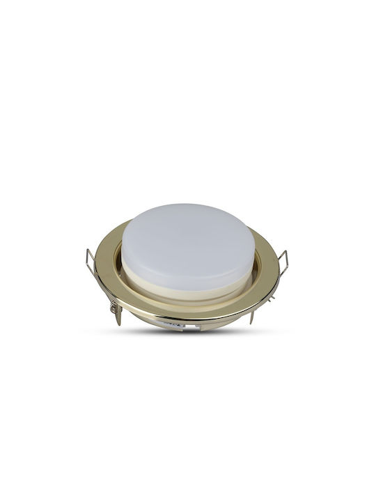 V-TAC Rotund Metalic Cadru pentru Spoturi GX53 Auriu 10.5x10.5cm. 1buc