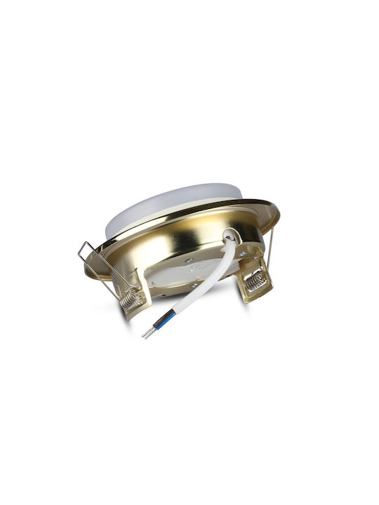 V-TAC Rotund Metalic Cadru pentru Spoturi GX53 Auriu 10.5x10.5cm. 1buc