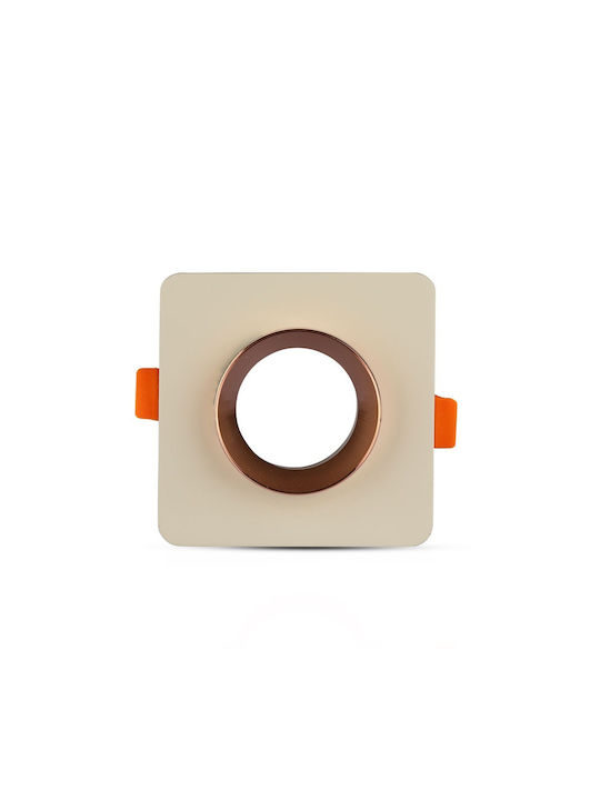 V-TAC Square Plaster Frame for Spot GU10 Copper 10x10cm. 1pcs