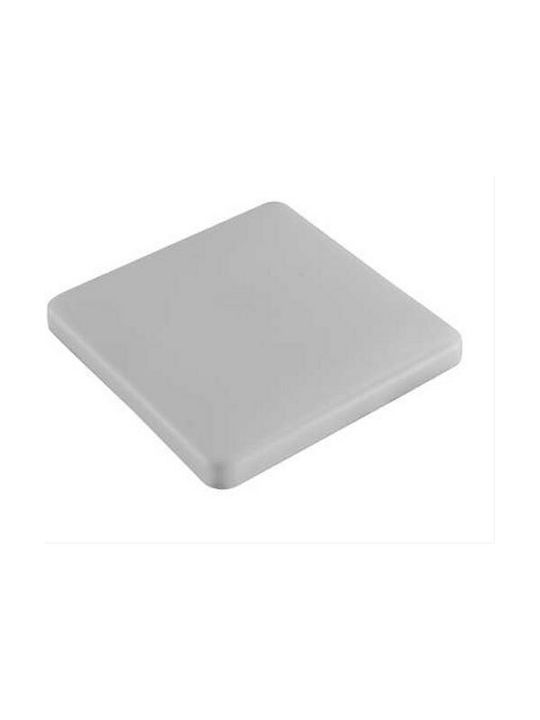 Atman Square Plastic Recessed Spot with Integrated LED and Cool White Light 18W White 12x12cm.