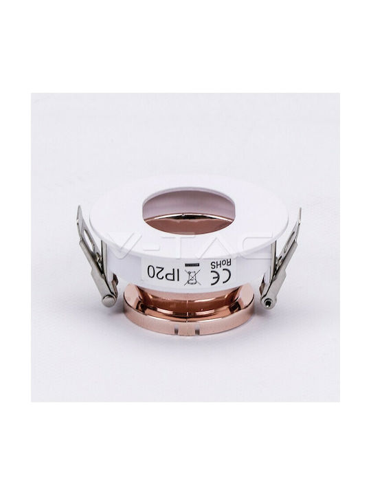 V-TAC Round Metallic Recessed Spot with Socket GU10 Rose Gold 7.5x7.5cm. 1pcs