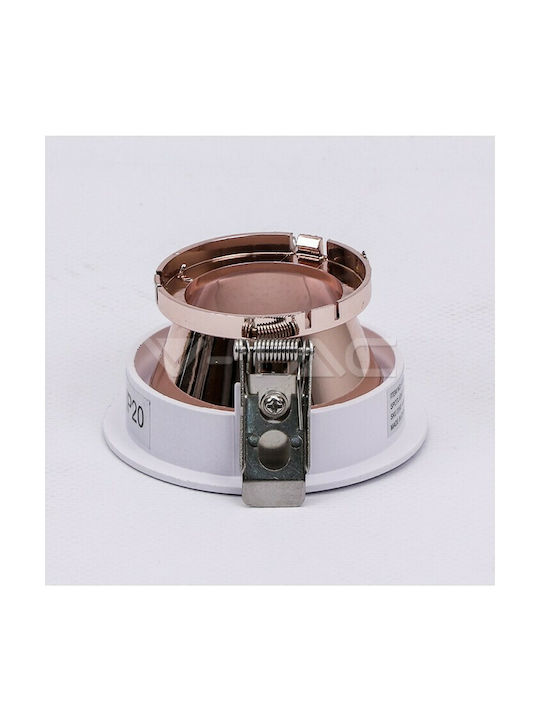 V-TAC Round Metallic Recessed Spot with Socket GU10 Rose Gold 7.5x7.5cm. 1pcs