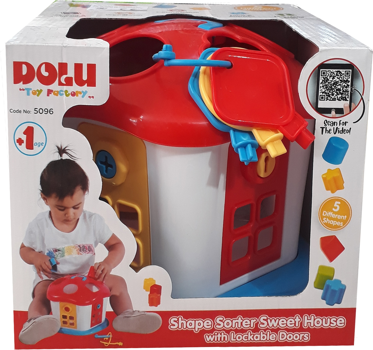 Dolu Shape Sorter Sweet House with Lockable Doors για 12+ Μηνών 5096