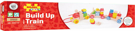 Big Jigs Дърпаща играчка Build Up Train от дърво за 12++ месеца