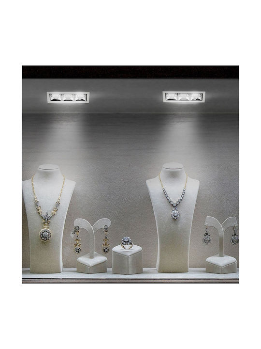 V-TAC Rectangle Metallic Recessed Spot with Integrated LED and Cool White Light Black 13x5.4cm. 1pcs