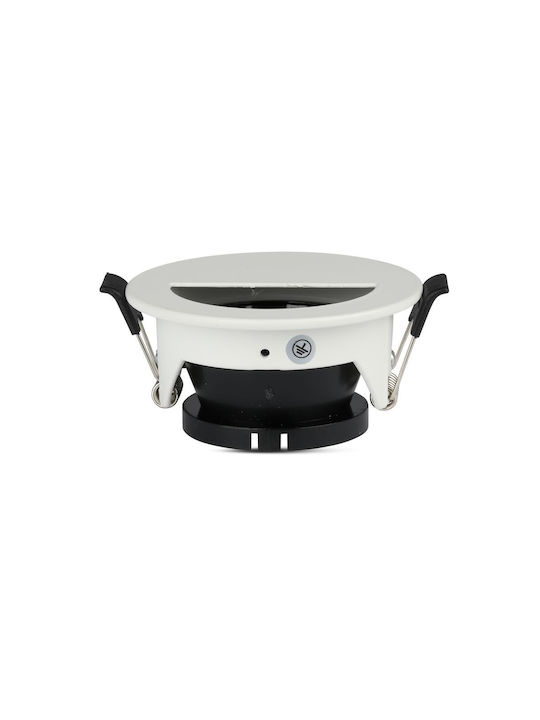 V-TAC Rotund Metalic Cadru pentru Spoturi GU10 Alb 8.3x8.3cm. 1buc