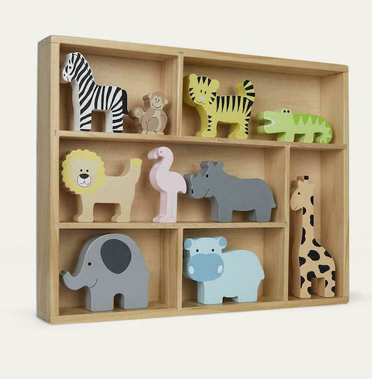 Jabadabado Ζωάκι Shelfs with Safari Animals από Ξύλο για 24+ Μηνών