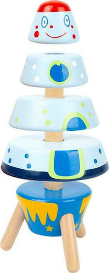 Small Foot Stacking Toy Stacking Pyramid Spaceship made of Wood for 12++ Months