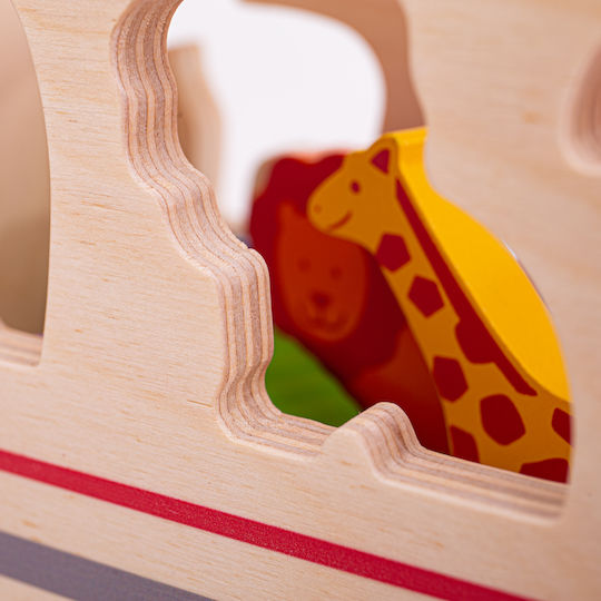 Big Jigs Shape Sorting Truck with Jungle Animals Wooden for 18+ Months