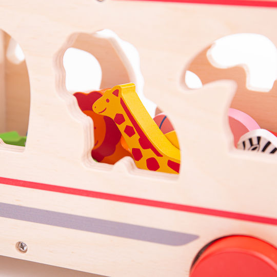 Big Jigs Shape Sorting Truck with Jungle Animals Wooden for 18+ Months