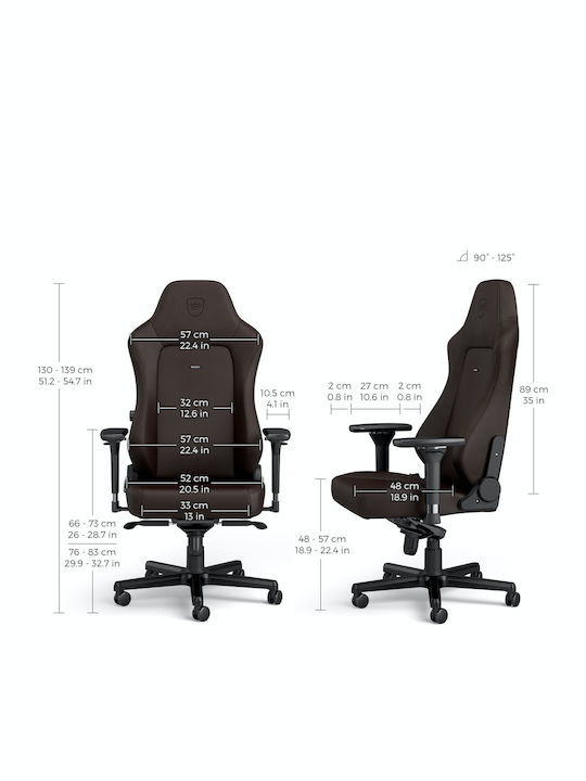 Noblechairs Hero Artificial Leather Gaming Chair with Adjustable Arms Java Edition