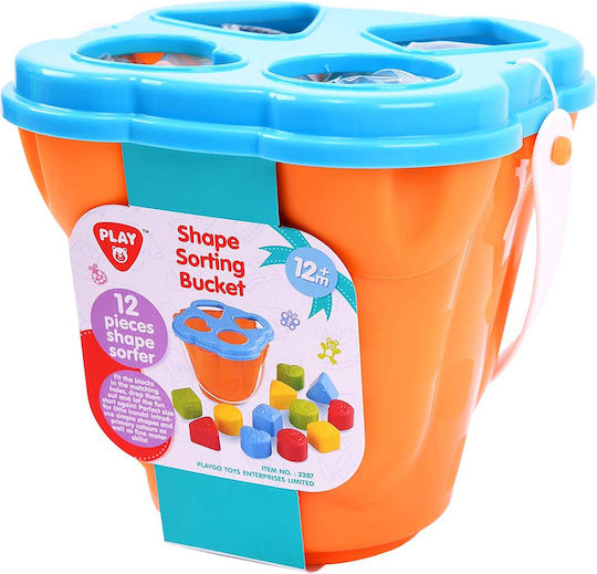 Playgo Formensortierspiel Shape Sorting für 12++ Monate Orange - Hellblau