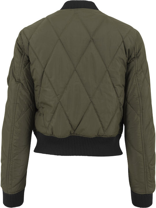 Kurz Damen Bomberjacke Khaki