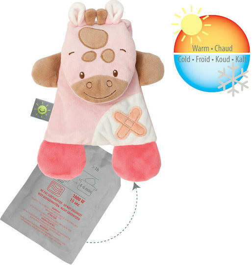 Nattou Πανάκι Μωρού Cuddly & Gelpack Giraffe Ροζ