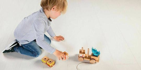 Lilliputiens Pull-Along Toy Tractable Puzzle Marius' Foodtruck made of Wood for 12++ Months