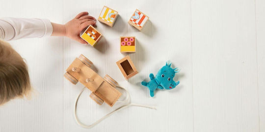 Lilliputiens Pull-Along Toy Tractable Puzzle Marius' Foodtruck made of Wood for 12++ Months