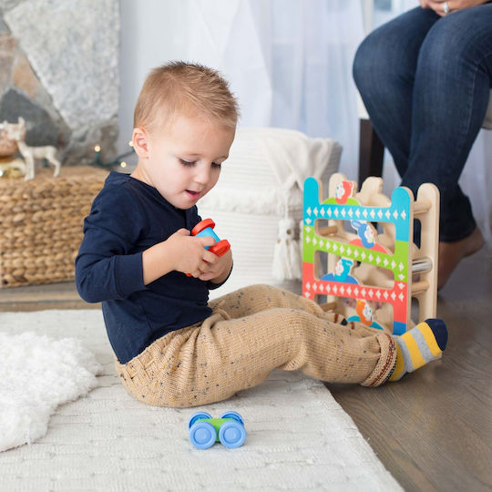 Melissa & Doug Vehicle First Play Roll & Ring Ramp Tower made of Wood with Sounds for 12++ Months