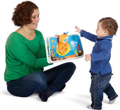 Edushape Activity Book Soft Educational Booklet with Puppet Doll made of Fabric for 3++ Months