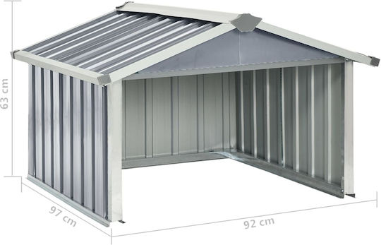 vidaXL Στέγαστρο Χλοοκοπτικού Γκρι 92x97x63cm από Γαλβανισμένο Ατσάλι 150908