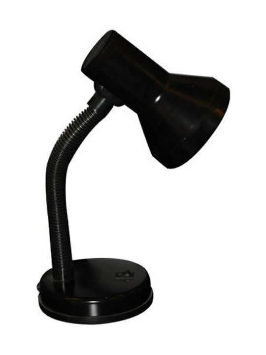 Aca Bürobeleuchtung mit flexiblem Arm für E27 Lampen in Schwarz Farbe