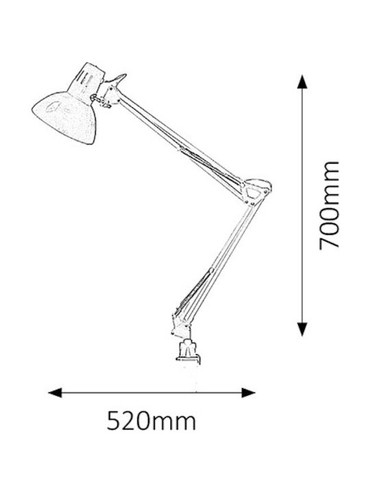 Rabalux Rabalux Office Lighting with Swing Arm for E27 Socket in Silver Color