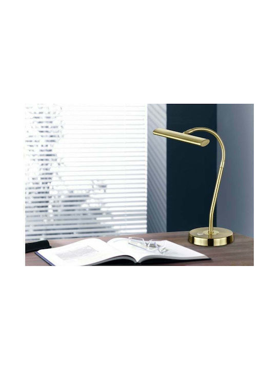 Trio Lighting Curtis LED Φωτιστικό Γραφείου με Εύκαμπτο Βραχίονα σε Χρυσό Χρώμα