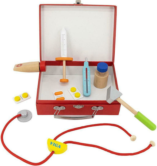 Viga Toys Медицински Комплект Куфарче За Лекар От Дърво За 3+ Години