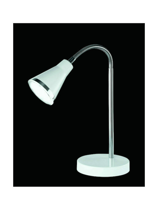 Trio Lighting Arras LED Office Lamp with Flexible Arm in White Color