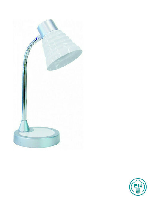 Fan Europe Leonardo Office Lamp with Flexible Arm for Socket E14 in White Color