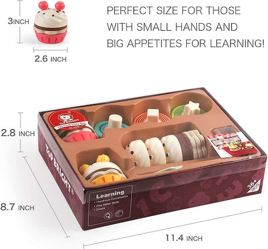 Top Bright Cutie Tort Fructe Din Lemn Pentru 3+ Ani 36 Bucăți