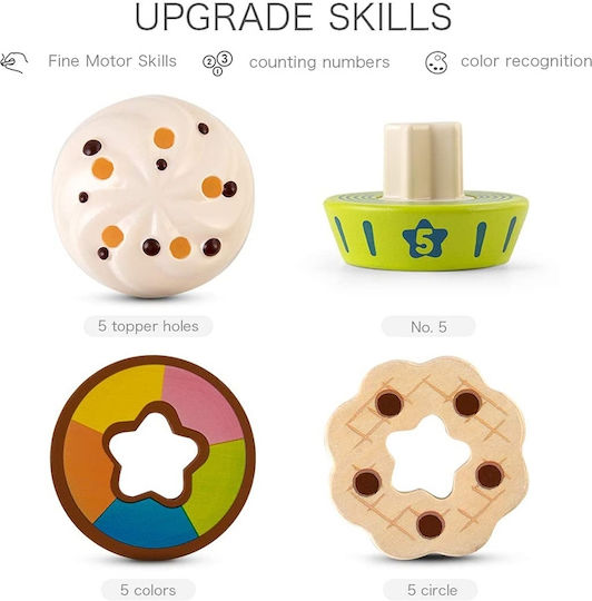 Top Bright Cutie Tort Fructe Din Lemn Pentru 3+ Ani 36 Bucăți
