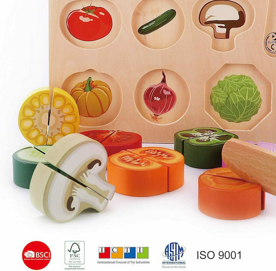 Classic World Играчка плодове и зеленчуци Cutting Vegetable Puzzle от дърво 20бр