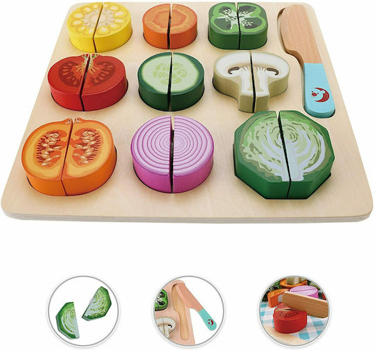 Classic World Играчка плодове и зеленчуци Cutting Vegetable Puzzle от дърво 20бр