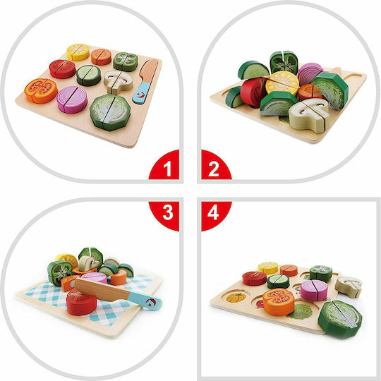 Classic World Играчка плодове и зеленчуци Cutting Vegetable Puzzle от дърво 20бр