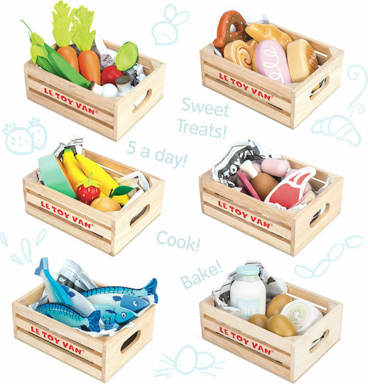 Le Toy Van Wooden Fish Basket for 3+ Years 5pcs