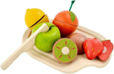 Plan Toys Obst & Gemüse Spielzeug Σετ Κοπής Φρούτων aus Holz für 4+ Jahre