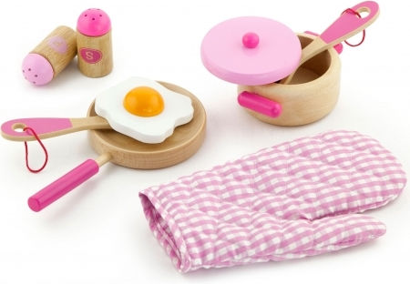 Viga Toys Cooking Tool Set - Pink από Ξύλο για 3+ Ετών 9τμχ